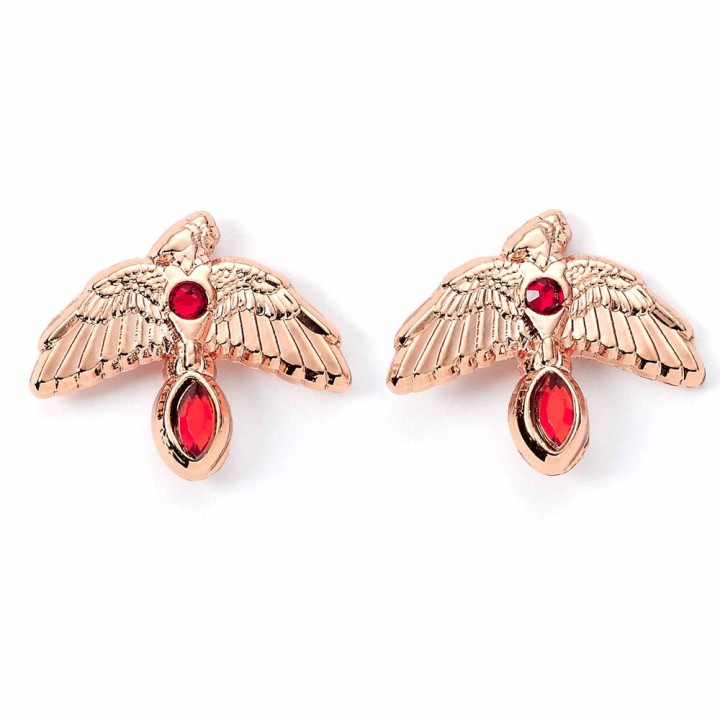 Pendientes Fawkes Rose Gold Harry Potter