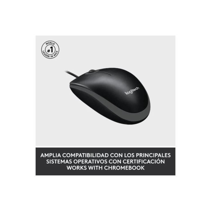 RATON LOGITECH M100 USB 1000DPI BLACK