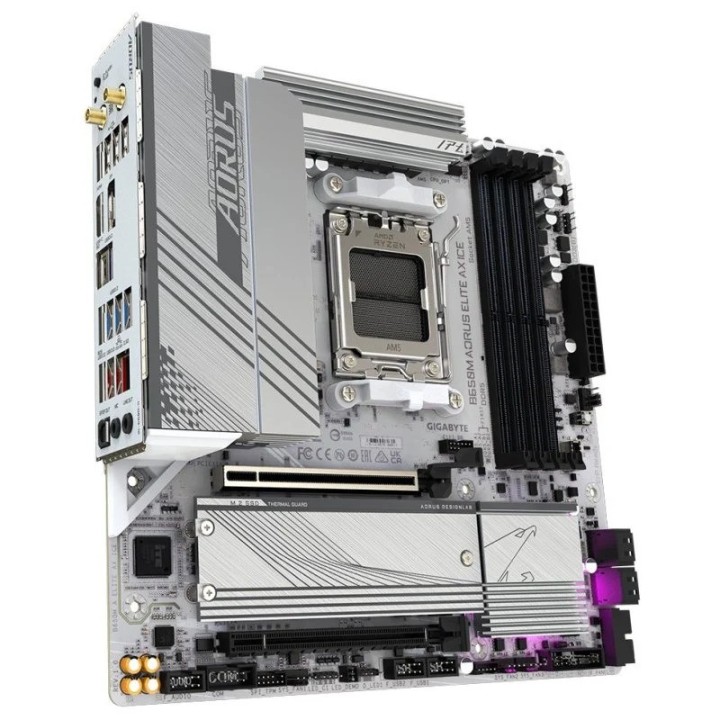 PLACA BASE GIGABYTE GA-B650M-AORUS ELITE AX ICE AM5 MATX 4XDDR5 WIFI HDMI DP