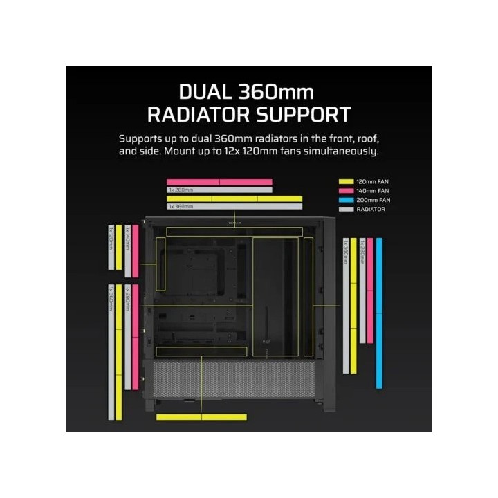 CAJA ORDENADOR GAMING CORSAIR FRAME 4000D CRISTAL TEMPLADO BLACK