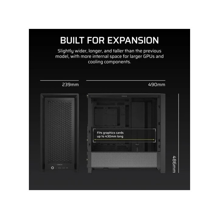 CAJA ORDENADOR GAMING CORSAIR FRAME 4000D CRISTAL TEMPLADO BLACK
