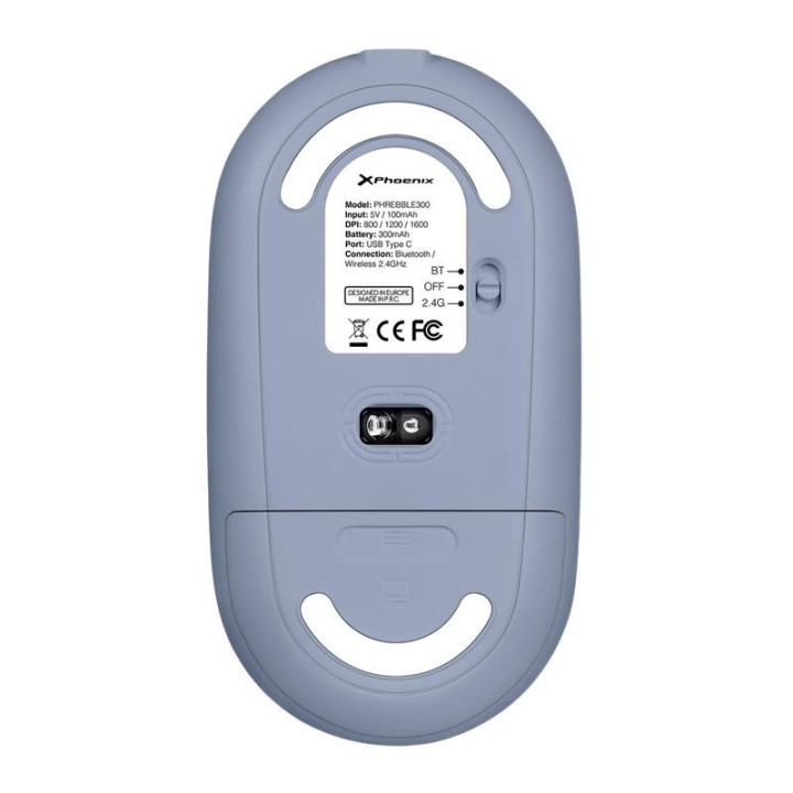 RATON PHOENIX REBBLE SILENT 1600DPI WIRELESS BLUETOOTH RECARGABLE BLUE
