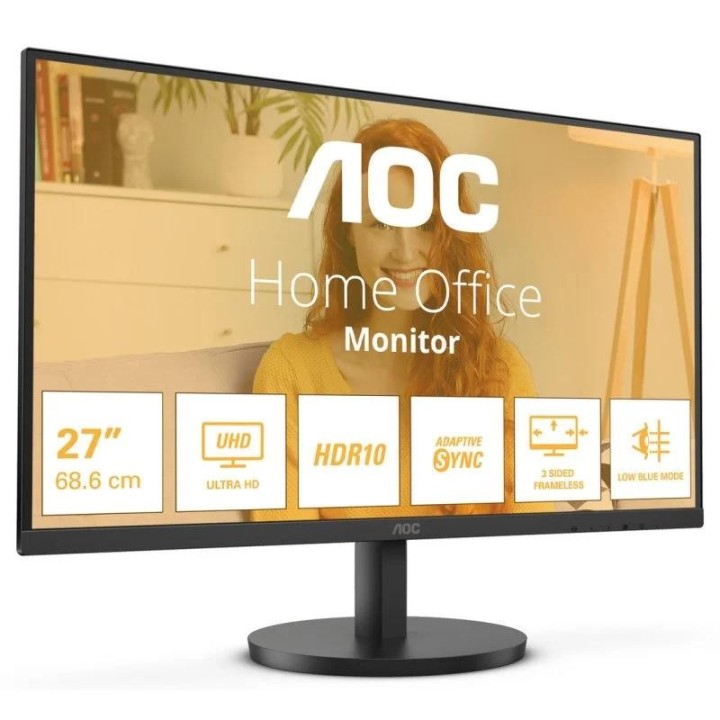 MONITOR AOC 27 4K UHD MULTIMEDIA HDMI DP BLACK