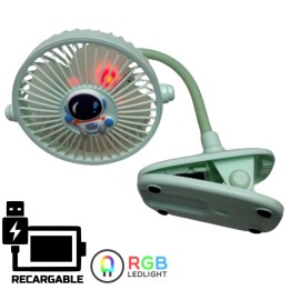 Beijiaju Ventilador BJJ8081 Recargable USB con Clip de Ajuste