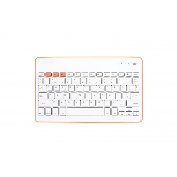 TECLADO SILVERHT BLUETOOTH BLANCO NARANJA 111936740199