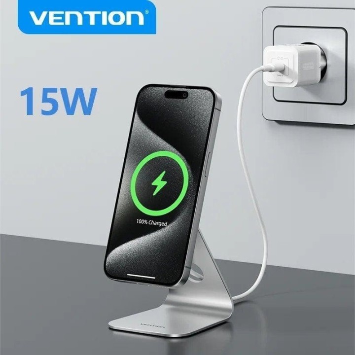 CARGADOR DE PARED VENTION GAN USB-C 20W WHITE + CABLE LIGHTNING 1M WHITE