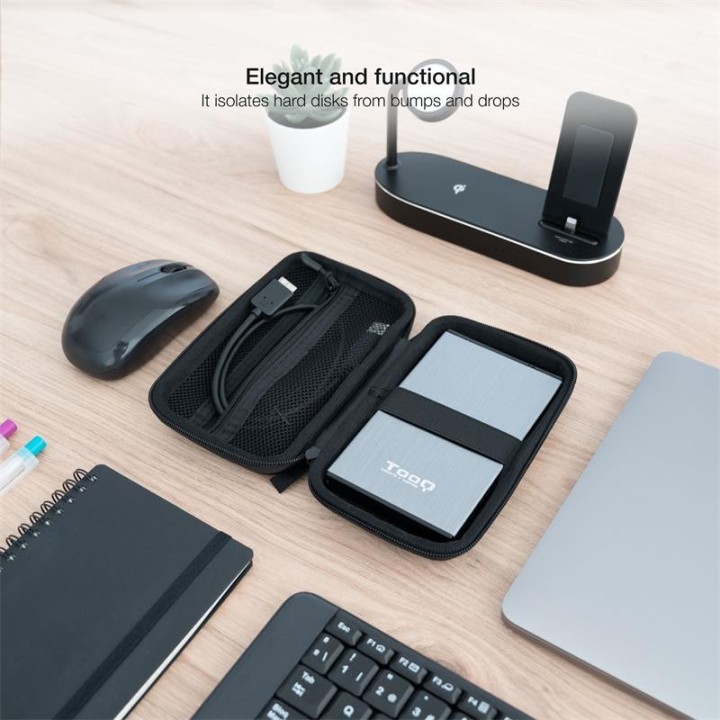 FUNDA TOOQ PARA DISCO DURO EXTERNO DE 2,5 BLACK