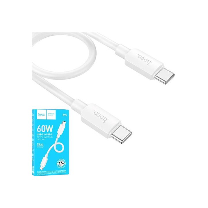 Cable USB-C a USB-C 0.25 metros 60w Hoco X96 Blanco