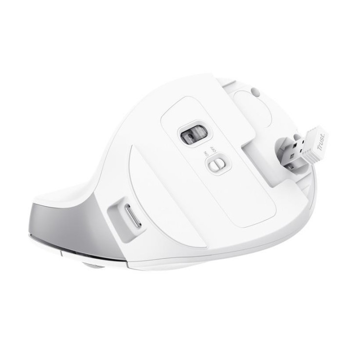 RATON TRUST BAYO II ERGONOMICO ECO 2400 DPI WIRELESS RECARGABLE WHITE