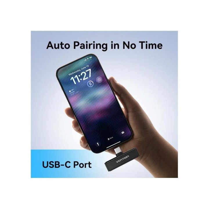 MICROFONO VENTION USB-C LAVALIER 2 MICROFONOS PINZA WIRELESS