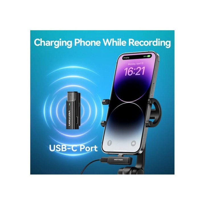 MICROFONO VENTION USB-C LAVALIER 2 MICROFONOS PINZA WIRELESS