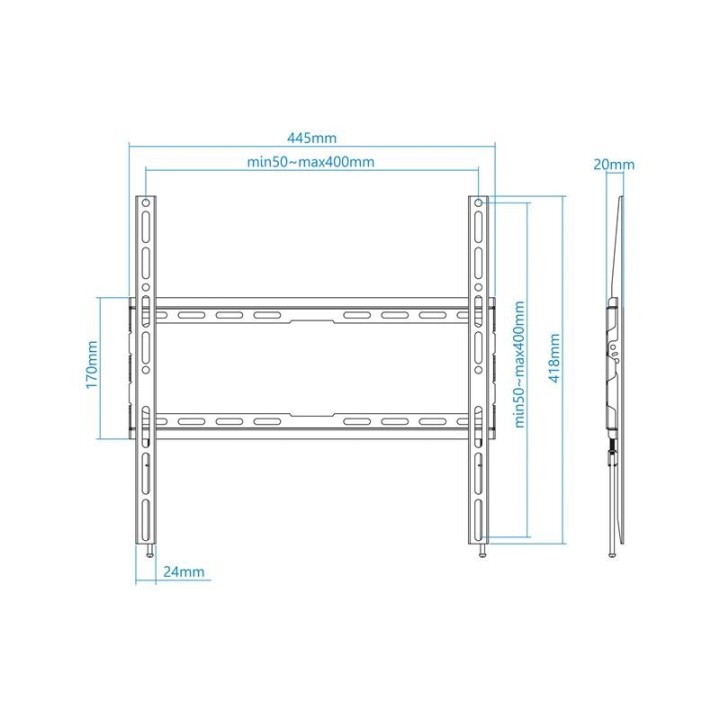 SOPORTE PARED TV MONITOR TOOQ 32-70 45KG BLACK