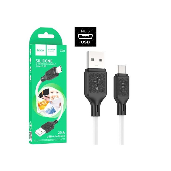 Hoco X90 Cable Cool Silicone Micro White