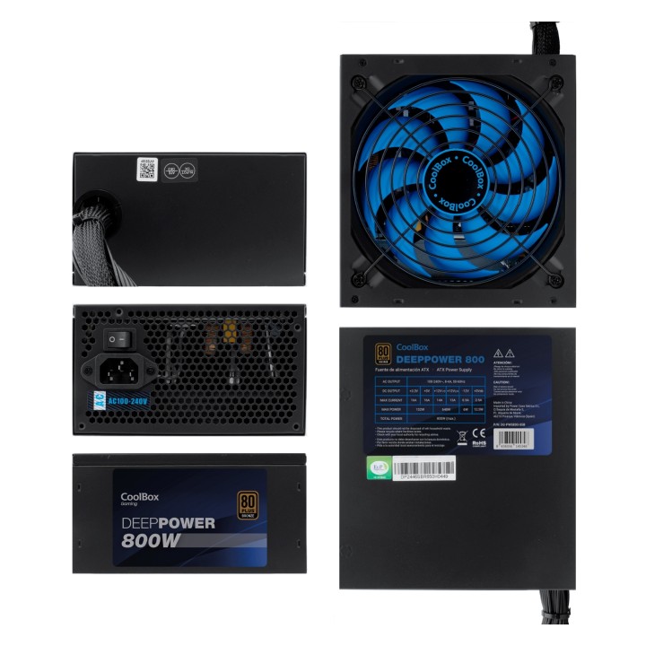 FUENTE ALIMENTACION ATX 800W COOLBOX DEEPGAMING 800-BZ 80+ BRONZE DG-PWS800-85B