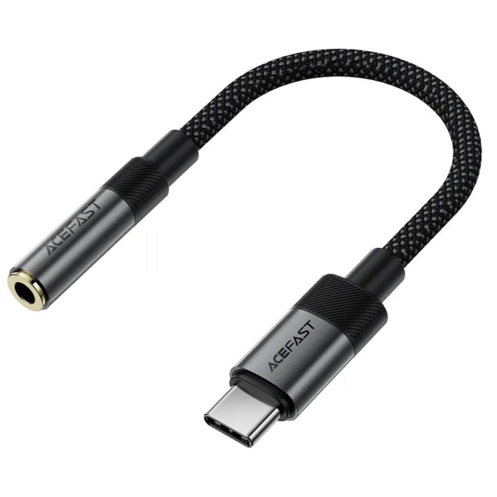 Acefast J12 Adaptador USB-C a Jack 3.5mm hembra Negro