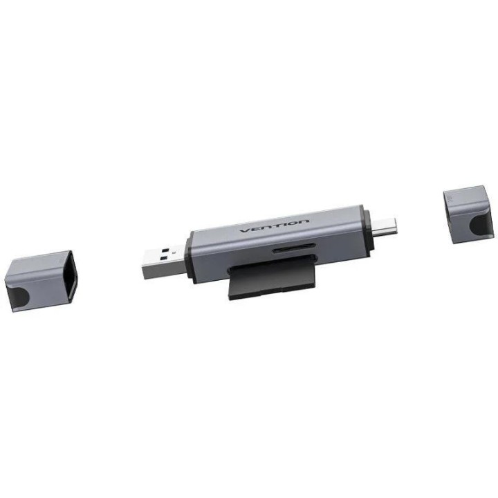 LECTOR DE TARJETAS EXTERNO VENTION USB-A 3.0/USB-C MICROSD/TF DUAL DRIVE