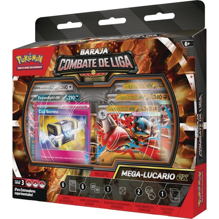 Baraja cartas Combate de Liga de Mega-Lucario ex de JCC Pokemon español