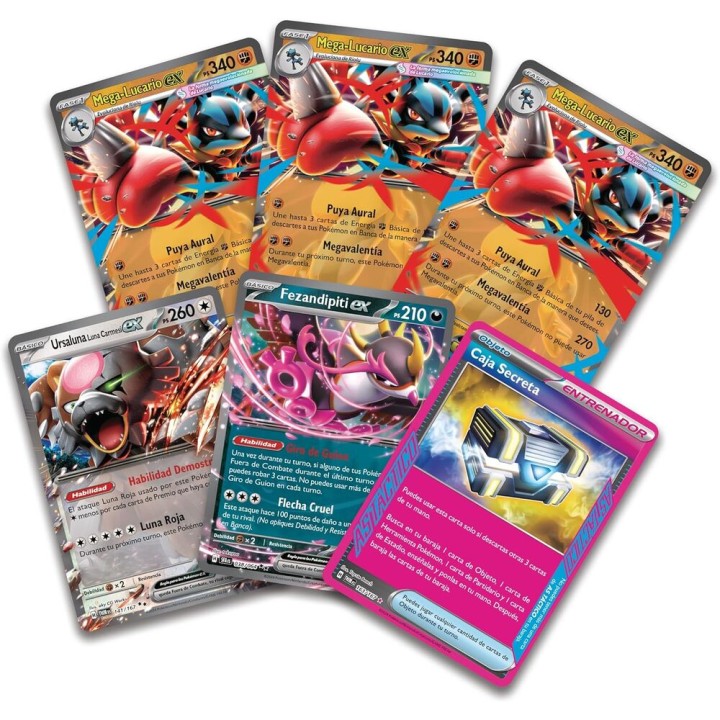 Baraja cartas Combate de Liga de Mega-Lucario ex de JCC Pokemon español