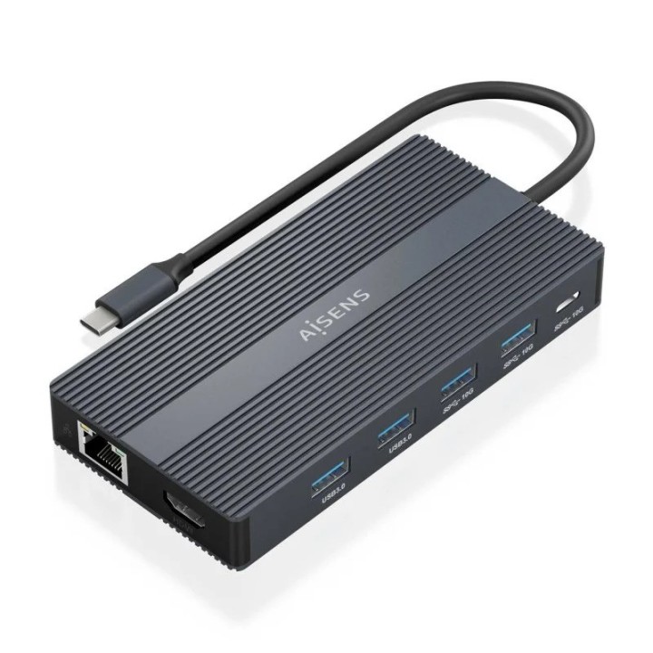 DOCKING USB-C AISENS 2XHDMI 4K/4XUSB/USB-C/RJ45/DPMICROSD/USB-C PD