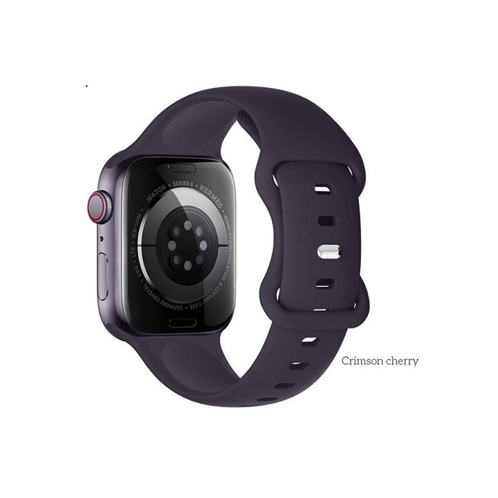 Hoco iWatch WA15 Flexible Buckle Solid Color Silicone Strap (38/40/41mm) Crimson Cherry