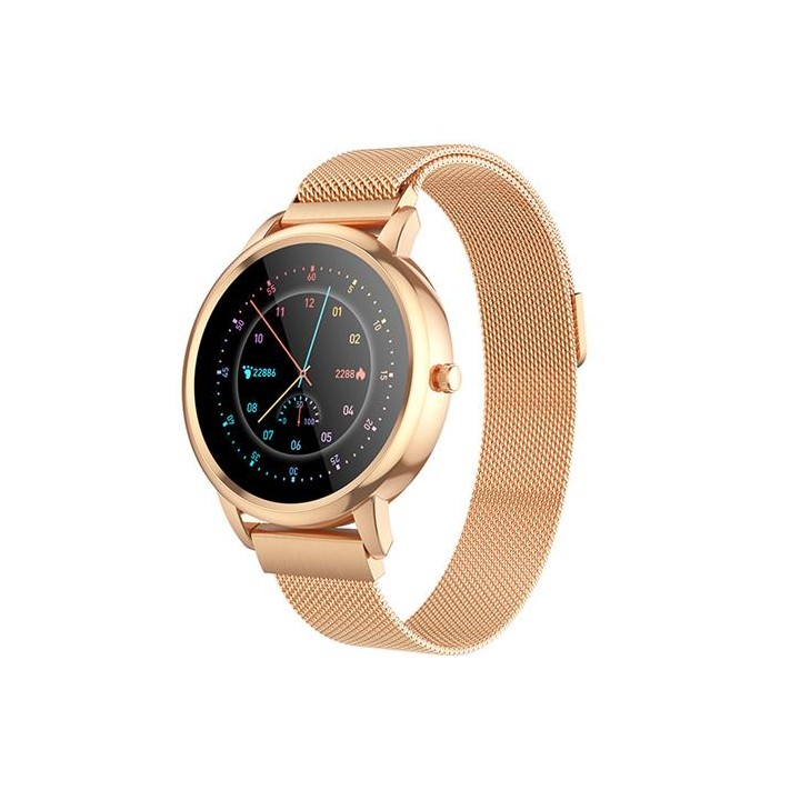 Hoco Y8 Smartwatch con Correa Milanesa Oro Rosa