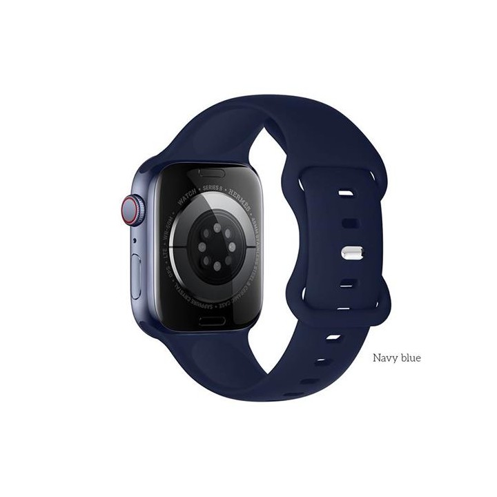 Hoco iWatch WA15 Flexible Buckle Solid Color Silicone Strap (38/40/41mm)Navy Blue