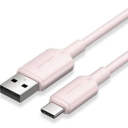 CABLE VENTION USB-A - USB-C 3A 60W 2M TRENZADO ROSE