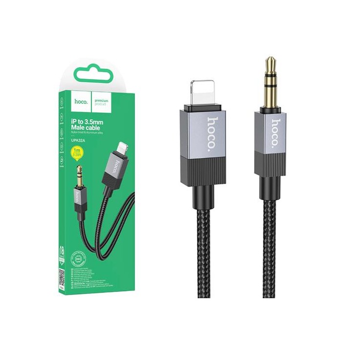 Hoco UPA32A Cable Lightning a Jack 3.5mm 1 metro Negro