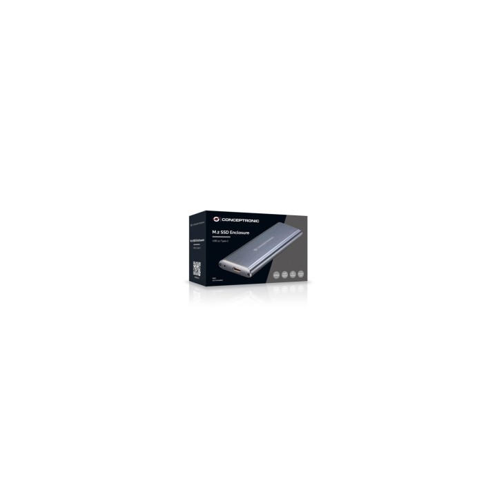 CAJA EXTERNA CONCEPTRONIC SSD M.2 USB 3.1 TIPO C PLATA HDE01G