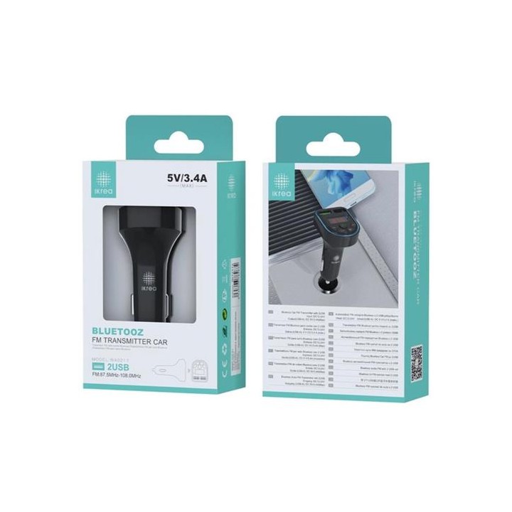 Transmisor FM con Bluetooth Ikrea WA0217 con cargador 18W