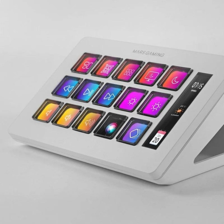 STREAM DECK MARS GAMING 15 TECLAS PERSONALIZABLES PANTALLA LCD WHITE