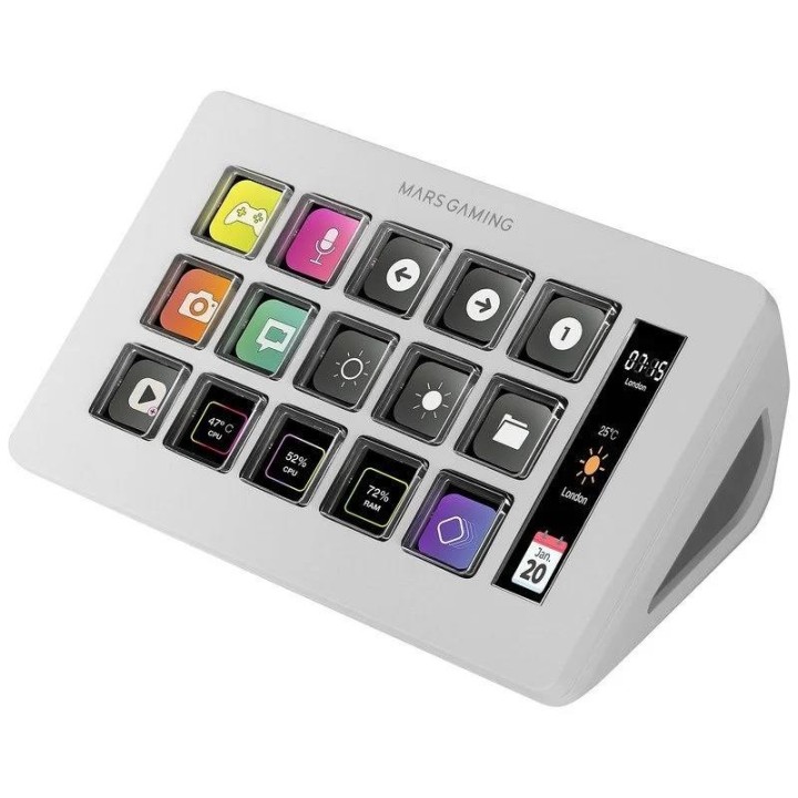 STREAM DECK MARS GAMING 15 TECLAS PERSONALIZABLES PANTALLA LCD WHITE