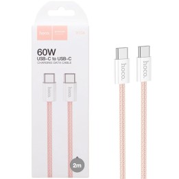 Cable USB-C a USB-C 2 Metros 60W Hoco X104 Trenzado Reforzado Rosa