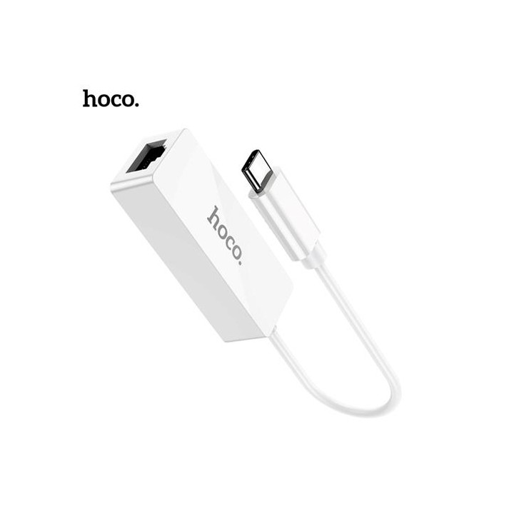 Hoco UA22 Adaptador USB-C a Ethernet 100 Mbps Blanco