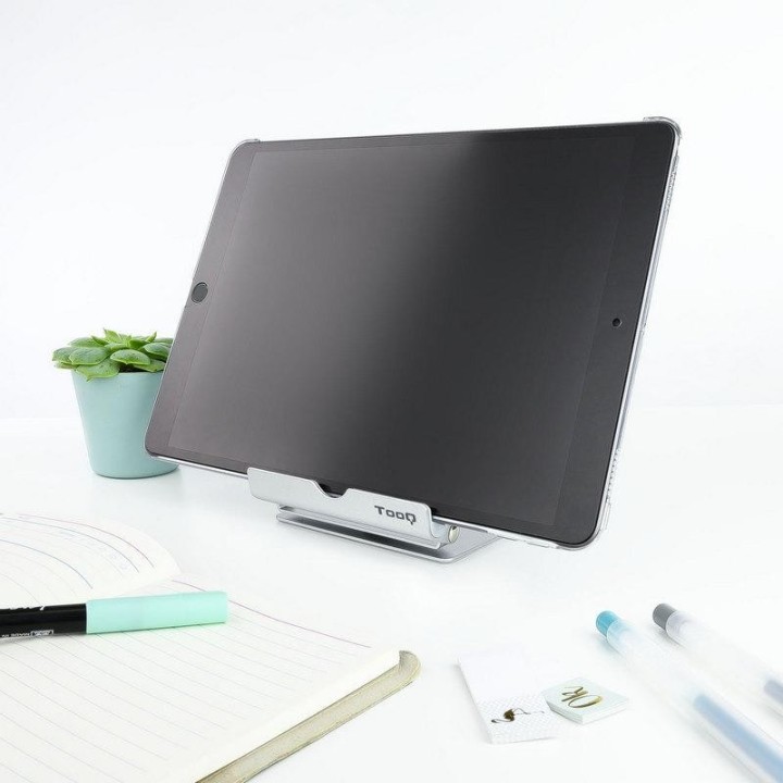 SOPORTE TOOQ SOBREMESA PARA SMARTPHONE/TABLET 10 INCLINABLE/360º SILVER