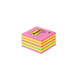 NOTAS ADHESIVAS POST-IT CUBO 76 X 76 MM. COMPUESTA POR LOS COLORES 2 ROSA, NARANJA, FUCSIA, VERDE INTENSO Y 4 AMARILLO. 450