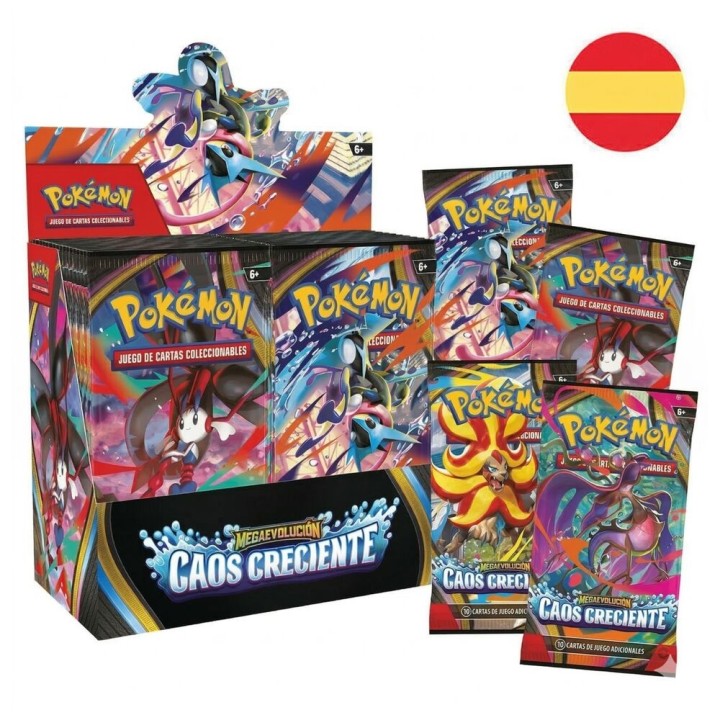 Sobre cartas Caos Creciente Megaevolucion Pokemon español