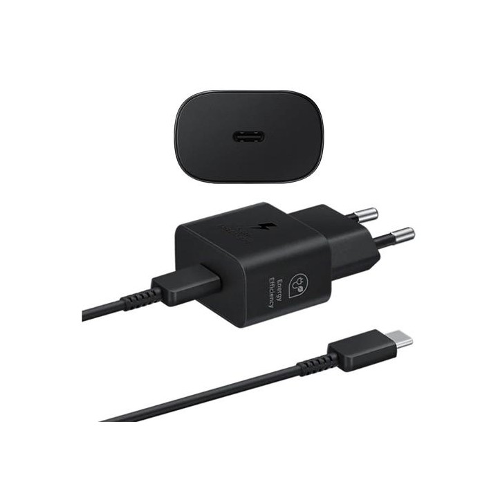 Cargador USB-C Fast Charger 25W+ Cable USB-C Samsung Negro (EP-T2510)