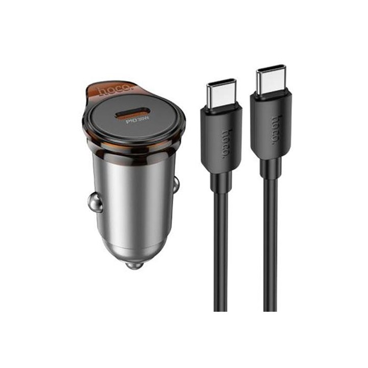 Cargador Coche USB-C 30W Hoco NZ16 + Cable USB-C