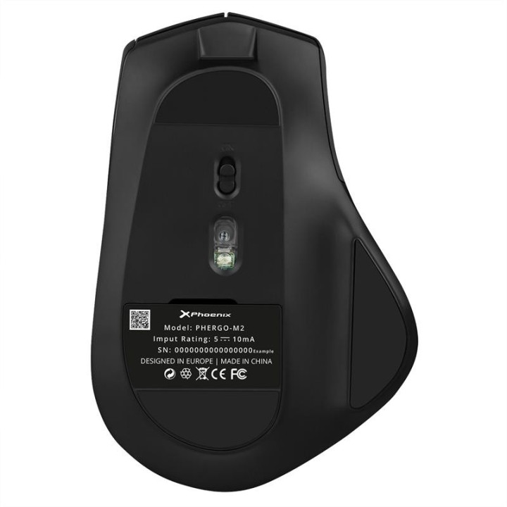 RATON PHOENIX ERGO-M2 1600DPI WIRELESS ERGONOMIC BLACK