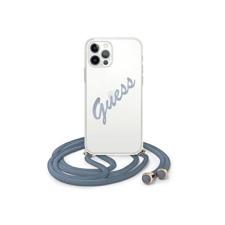 Guess GUHCP12LCRTVSBL Iphone 12 Pro Max 6.7" Azul Script Vint