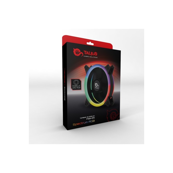 VENTILADOR CAJA TALIUS FAN04 SPECTRUM DOBLE ARO RETAIL 12cm TAL-FAN04SPECRGB