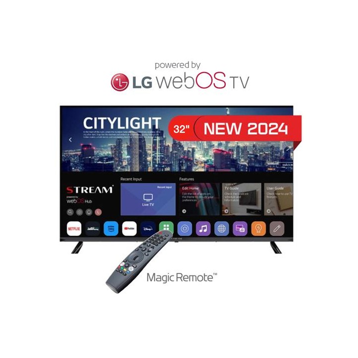Televisor 32" STREAM SYSTEM HD Smart Tv LG WebOS + Magic Remote