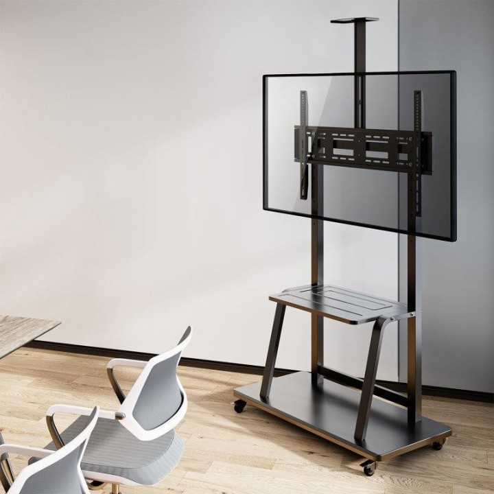 SOPORTE TV MONITOR AISENS SUELO CON RUEDAS 37-100 150KG BLACK