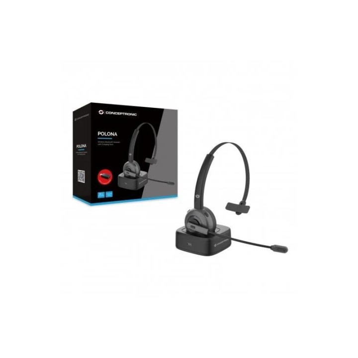 AURICULARES + MICROFONO CONCEPTRONIC CON BASE DE CARGA BLUETOOTH MONOAURAL