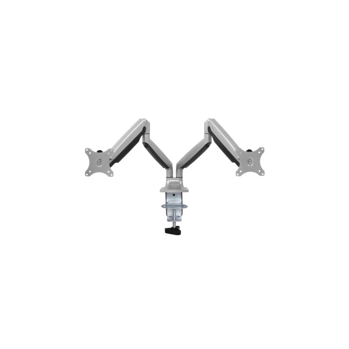 SOPORTE MONITOR TOOQ MESA GIRA INCLIN 2 BRAZOS 13-32 PLATA DB3132TNR-S
