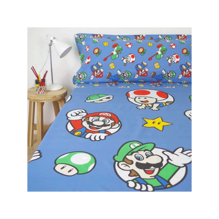 Juego sabanas Super Mario Bros 90cm