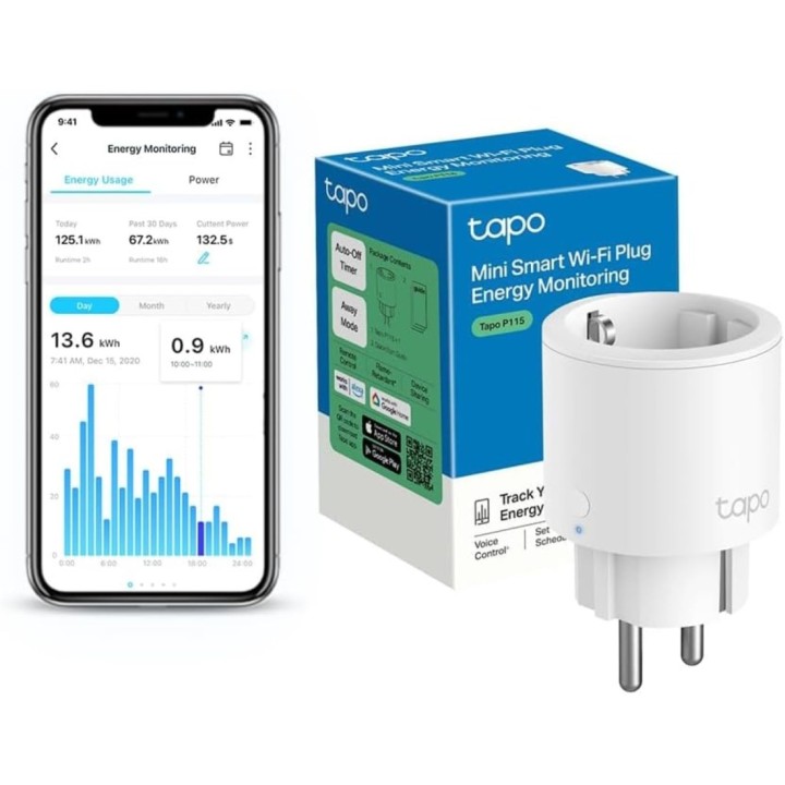 TP-Link P115 Mini Enchufe Inteligente Wi-Fi con Medidor Consumo