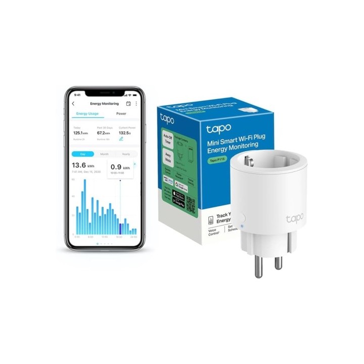 TP-Link P115 Mini Enchufe Inteligente Wi-Fi con Medidor Consumo