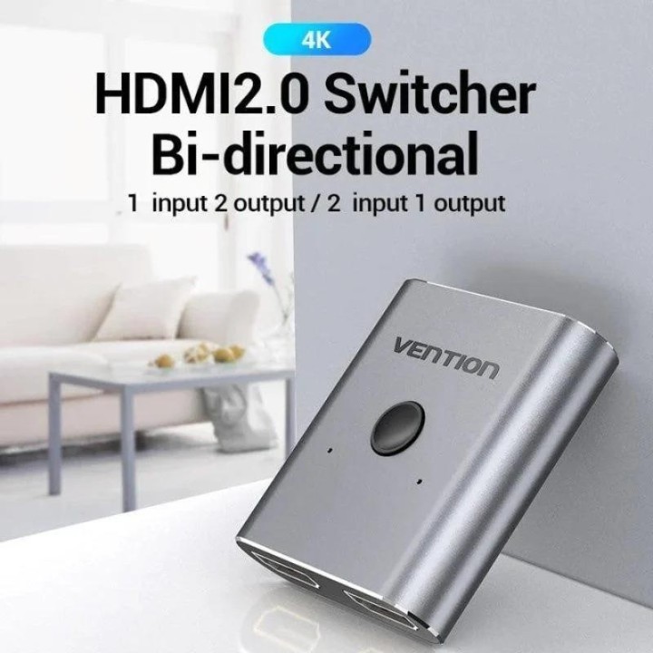 SWITCH/SPLITTER VENTION HDMI 2.0/H - X2 HDMI/H BIDIRECCIONAL 4K SILVER